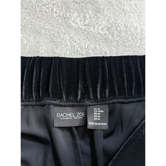 Rachel Zoe Black Velvet High Rise Wide Leg Pull On Pants New Women’s Size M - Picture 7 of 12